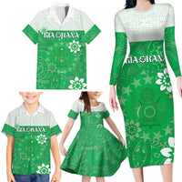 Cook Islands Maori Language Week Family Matching Long Sleeve Bodycon Dress and Hawaiian Shirt Pacific Tapa Pattern LT05 - Polynesian Pride