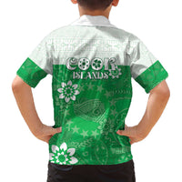 Cook Islands Maori Language Week Family Matching Off The Shoulder Long Sleeve Dress and Hawaiian Shirt Pacific Tapa Pattern LT05 - Polynesian Pride
