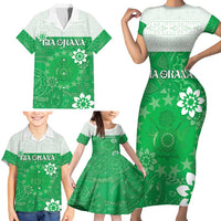 Cook Islands Maori Language Week Family Matching Short Sleeve Bodycon Dress and Hawaiian Shirt Pacific Tapa Pattern LT05 - Polynesian Pride