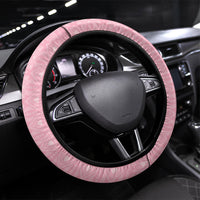 Hawaii Shell Tiare Anthurium Heliconia Lei Steering Wheel Cover With Tapa Pattern Baby Pink