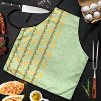 Hawaii Shell Tiare Anthurium Heliconia Lei Apron With Tapa Pattern Baby Green