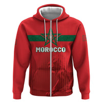 Custom Morocco Football 2026 Hoodie Atlas Lions Breathtaking Victory Red Version