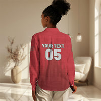 Custom Morocco Football 2026 Women Casual Shirt Atlas Lions Breathtaking Victory Red Version
