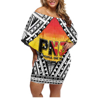 Papua New Guinea 50th Independence Day Family Matching Off Shoulder Short Dress and Hawaiian Shirt One People One Nation One PNG LT05 Mom's Dress Yellow - Polynesian Pride