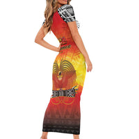Papua New Guinea 50th Independence Day Family Matching Short Sleeve Bodycon Dress and Hawaiian Shirt One People One Nation One PNG LT05 - Polynesian Pride