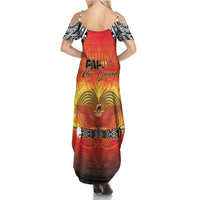 Papua New Guinea 50th Independence Day Family Matching Summer Maxi Dress and Hawaiian Shirt One People One Nation One PNG LT05 - Polynesian Pride