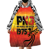 Papua New Guinea 50th Independence Day Wearable Blanket Hoodie One People One Nation One PNG LT05 - Polynesian Pride