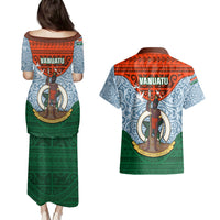 Vanuatu Penama Province Couples Matching Puletasi Dress and Hawaiian Shirt Vanuatuan Coat Of Arms Polynesian Pattern LT05 - Polynesian Pride