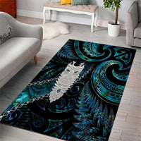 New Zealand Aotearoa Area Rug Maori Tane Te Waiora Paua Shell Glitter Turquoise LT05 - Polynesian Pride