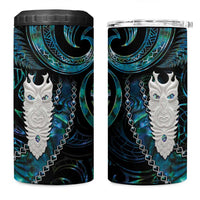 New Zealand Aotearoa 4 in 1 Can Cooler Tumbler Maori Tane Te Waiora Paua Shell Glitter Turquoise LT05 One Size: 16 oz Turquoise - Polynesian Pride