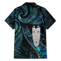 New Zealand Aotearoa Family Matching Summer Maxi Dress and Hawaiian Shirt Maori Tane Te Waiora Paua Shell Glitter Turquoise LT05 - Polynesian Pride