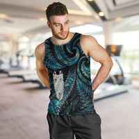 New Zealand Aotearoa Men Tank Top Maori Tane Te Waiora Paua Shell Glitter Turquoise LT05 Turquoise - Polynesian Pride