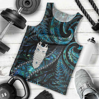 New Zealand Aotearoa Men Tank Top Maori Tane Te Waiora Paua Shell Glitter Turquoise LT05 - Polynesian Pride