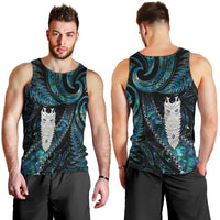 New Zealand Aotearoa Men Tank Top Maori Tane Te Waiora Paua Shell Glitter Turquoise LT05 - Polynesian Pride