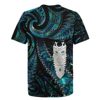 New Zealand Aotearoa Rugby Jersey Maori Tane Te Waiora Paua Shell Glitter Turquoise LT05 - Polynesian Pride