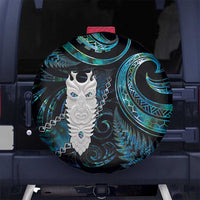 New Zealand Aotearoa Spare Tire Cover Maori Tane Te Waiora Paua Shell Glitter Turquoise LT05 - Polynesian Pride