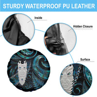 New Zealand Aotearoa Spare Tire Cover Maori Tane Te Waiora Paua Shell Glitter Turquoise LT05 - Polynesian Pride