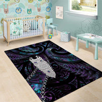 New Zealand Aotearoa Area Rug Maori Tane Te Waiora Paua Shell Glitter Purple LT05 - Polynesian Pride