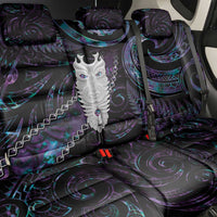 New Zealand Aotearoa Back Car Seat Cover Maori Tane Te Waiora Paua Shell Glitter Purple LT05 - Polynesian Pride