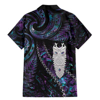 New Zealand Aotearoa Family Matching Mermaid Dress and Hawaiian Shirt Maori Tane Te Waiora Paua Shell Glitter Purple LT05 - Polynesian Pride