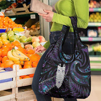 New Zealand Aotearoa Grocery Bag Maori Tane Te Waiora Paua Shell Glitter Purple LT05 - Polynesian Pride