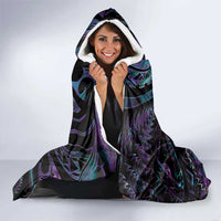 New Zealand Aotearoa Hooded Blanket Maori Tane Te Waiora Paua Shell Glitter Purple LT05 - Polynesian Pride