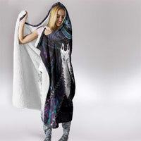 New Zealand Aotearoa Hooded Blanket Maori Tane Te Waiora Paua Shell Glitter Purple LT05 - Polynesian Pride