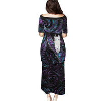 New Zealand Aotearoa Puletasi Maori Tane Te Waiora Paua Shell Glitter Purple LT05 - Polynesian Pride