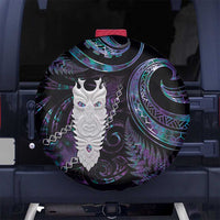 New Zealand Aotearoa Spare Tire Cover Maori Tane Te Waiora Paua Shell Glitter Purple LT05 - Polynesian Pride