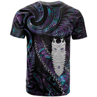 New Zealand Aotearoa T Shirt Maori Tane Te Waiora Paua Shell Glitter Purple LT05 - Polynesian Pride