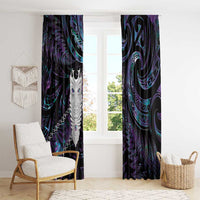 New Zealand Aotearoa Window Curtain Maori Tane Te Waiora Paua Shell Glitter Purple LT05 - Polynesian Pride