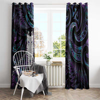 New Zealand Aotearoa Window Curtain Maori Tane Te Waiora Paua Shell Glitter Purple LT05 - Polynesian Pride