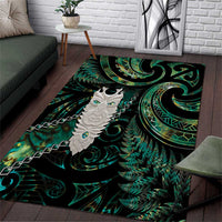 New Zealand Aotearoa Area Rug Maori Tane Te Waiora Paua Shell Glitter Green LT05 Green - Polynesian Pride