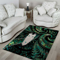 New Zealand Aotearoa Area Rug Maori Tane Te Waiora Paua Shell Glitter Green LT05 - Polynesian Pride