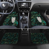 New Zealand Aotearoa Car Mats Maori Tane Te Waiora Paua Shell Glitter Green LT05 Set 4pcs Green - Polynesian Pride