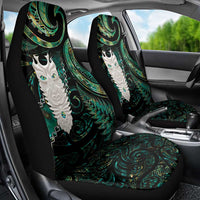New Zealand Aotearoa Car Seat Cover Maori Tane Te Waiora Paua Shell Glitter Green LT05 - Polynesian Pride
