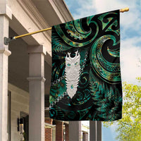 New Zealand Aotearoa Garden Flag Maori Tane Te Waiora Paua Shell Glitter Green LT05 House Flag Green - Polynesian Pride