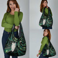 New Zealand Aotearoa Grocery Bag Maori Tane Te Waiora Paua Shell Glitter Green LT05 - Polynesian Pride