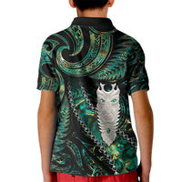 New Zealand Aotearoa Kid Polo Shirt Maori Tane Te Waiora Paua Shell Glitter Green LT05 - Polynesian Pride