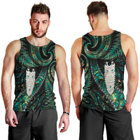 New Zealand Aotearoa Men Tank Top Maori Tane Te Waiora Paua Shell Glitter Green LT05 - Polynesian Pride