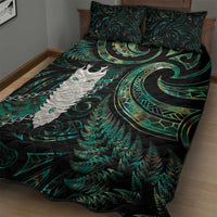 New Zealand Aotearoa Quilt Bed Set Maori Tane Te Waiora Paua Shell Glitter Green LT05 - Polynesian Pride