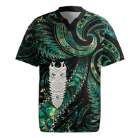 New Zealand Aotearoa Rugby Jersey Maori Tane Te Waiora Paua Shell Glitter Green LT05 Green - Polynesian Pride