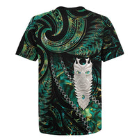 New Zealand Aotearoa Rugby Jersey Maori Tane Te Waiora Paua Shell Glitter Green LT05 - Polynesian Pride