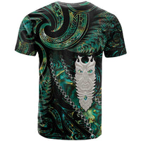 New Zealand Aotearoa T Shirt Maori Tane Te Waiora Paua Shell Glitter Green LT05 - Polynesian Pride