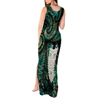 New Zealand Aotearoa Tank Maxi Dress Maori Tane Te Waiora Paua Shell Glitter Green LT05 - Polynesian Pride