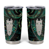 New Zealand Aotearoa Tumbler Cup Maori Tane Te Waiora Paua Shell Glitter Green LT05 Green - Polynesian Pride