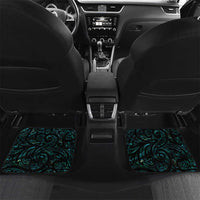 New Zealand Aotearoa Car Mats Maori Wheku Paua Shell Glitter Turquoise