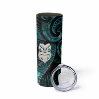 New Zealand Aotearoa Skinny Tumbler Maori Wheku Paua Shell Glitter Turquoise LT05 - Polynesian Pride