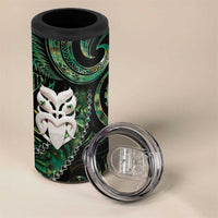 New Zealand Aotearoa 4 in 1 Can Cooler Tumbler Maori Wheku Paua Shell Glitter Green LT05 - Polynesian Pride