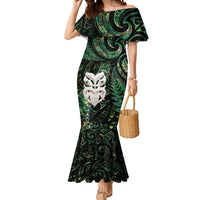 New Zealand Aotearoa Mermaid Dress Maori Wheku Paua Shell Glitter Green LT05 Women Green - Polynesian Pride